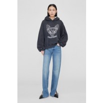 Sweatshirt Anine Bing Alec Hoodie Weißer Adler Damen Schwarz
