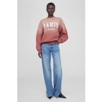 Sweatshirt Anine Bing JaciUniversity Paris Frau Washed Faded Terracotta