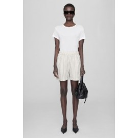 Anine Bing Ren Hvit blå stripete shorts for kvinner