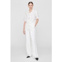 Camisas femininas Anine Bing Bruni branco bege
