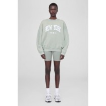 Sweatshirt Anine Bing JaciUniversity New York Woman Washed Faded Seafoam