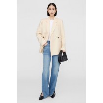 Anine Bing Kaia Blazers Femme Jaune Clair Beige